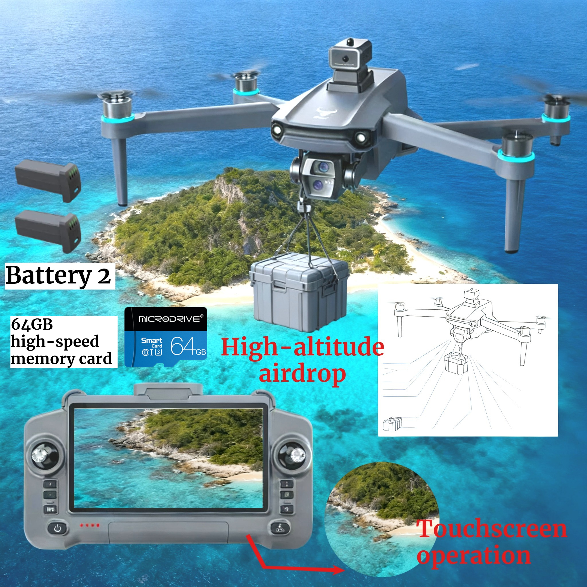 Drone Multispectral - Drone GPS 8K HD Camera Aerial